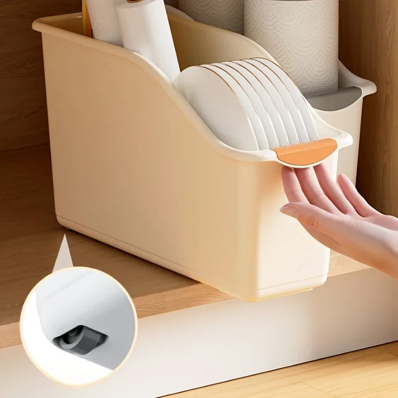 Curved Plastic Storage Bins Set – Multipurpose Home Organization Boxes for Household Essentials