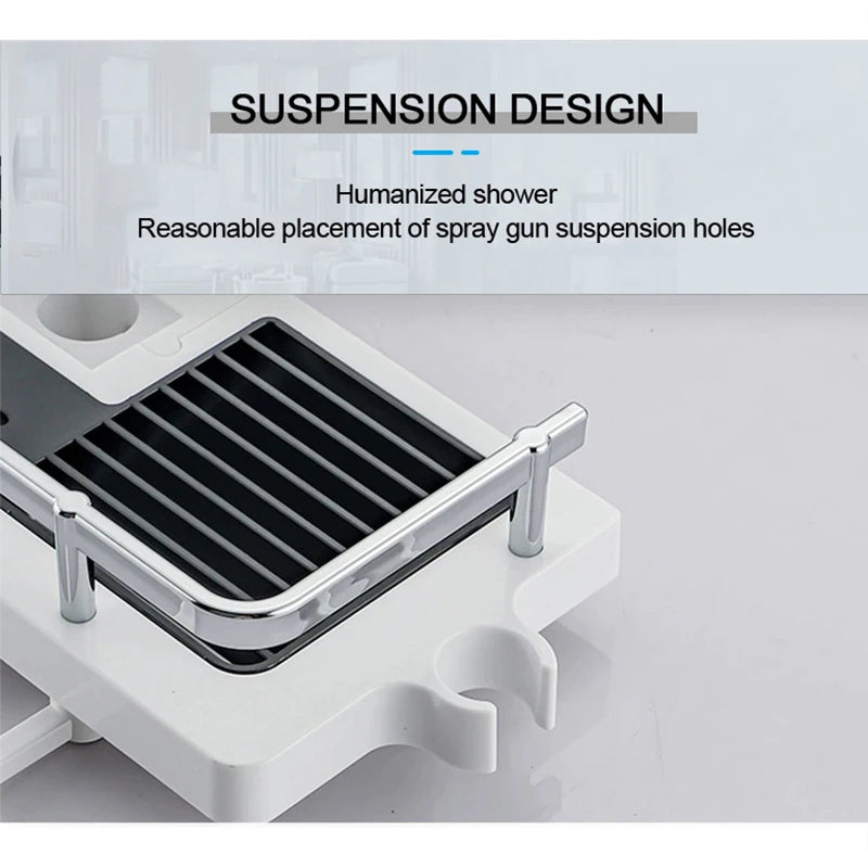 Shower Storage Holder Bathroom Shelf – No-Drill Adjustable Pole Organizer