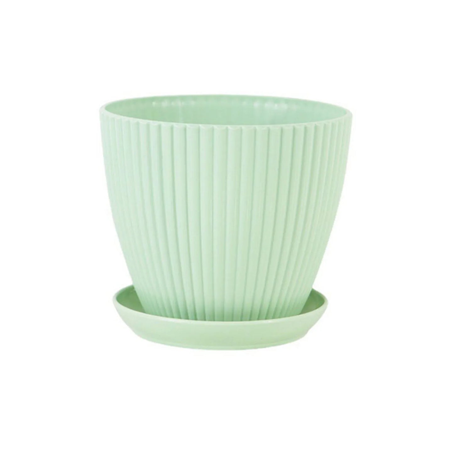 Round Flower Pot with Tray – Succulent Planter for Home & Office