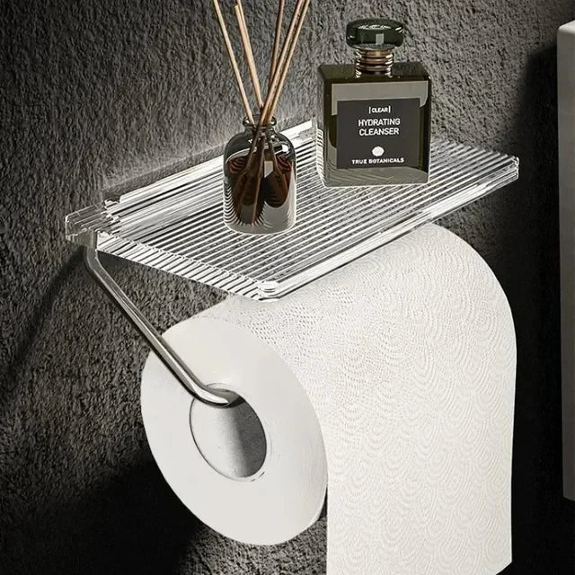 Luxury Wall-Mounted Toilet Paper Holder – Tissue Box with Phone Stand