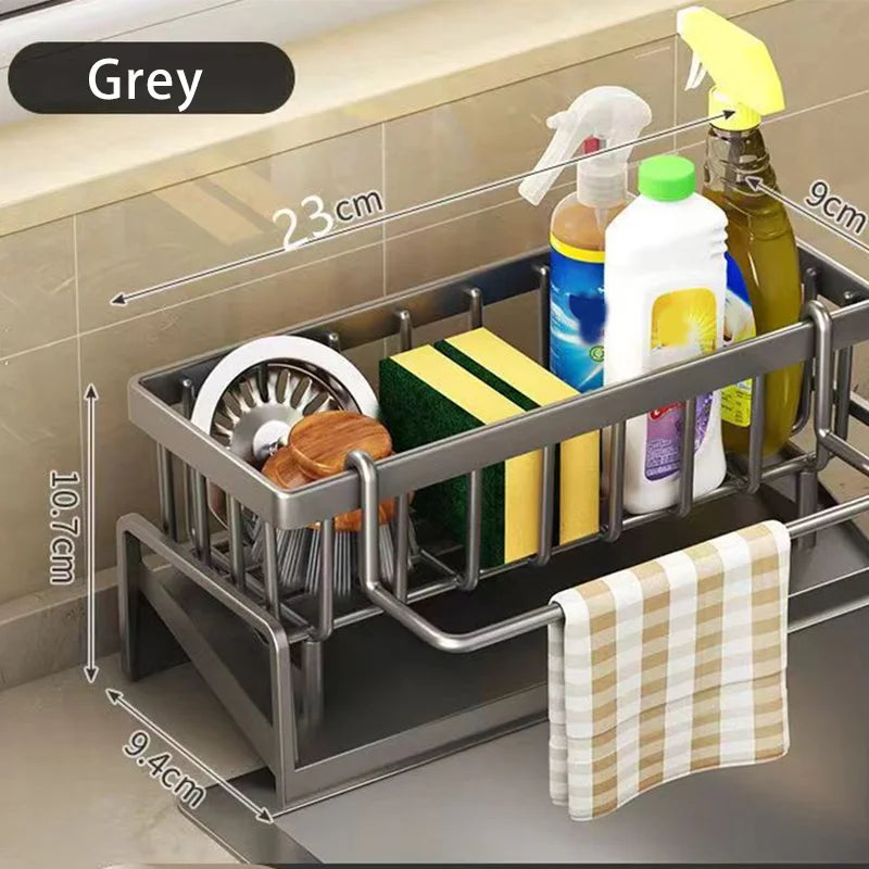 Kitchen & Bathroom Drain Rack – Sponge and Towel Organizer