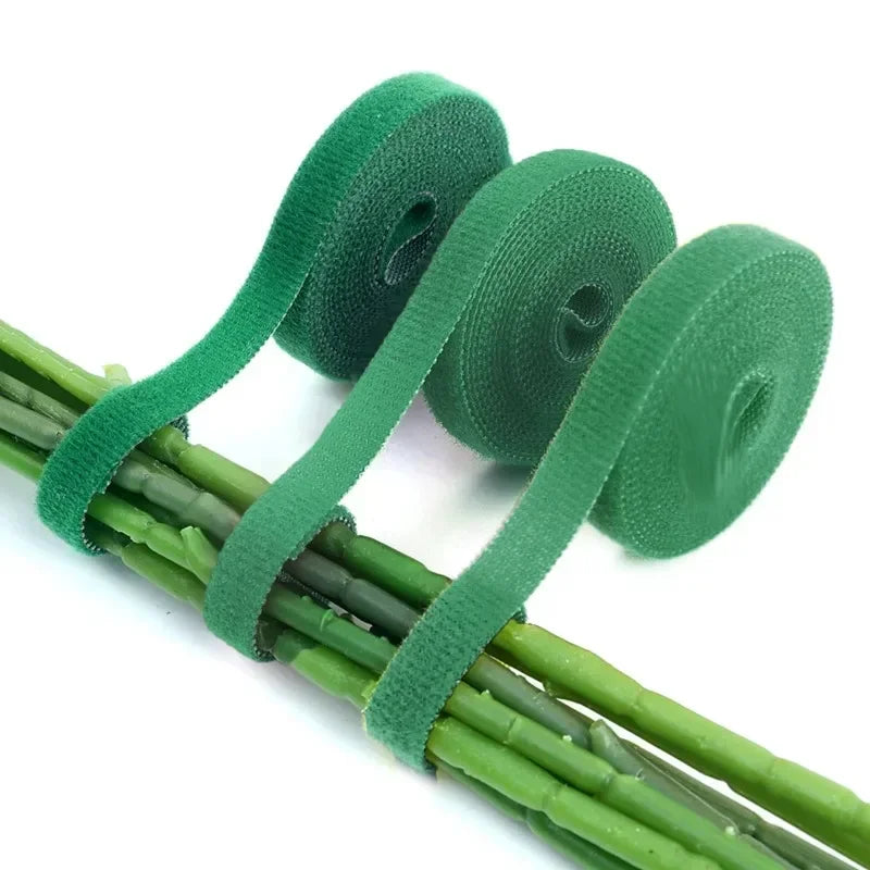 Self-Adhesive Green Plant Ties – Adjustable & Reusable Garden Fasteners