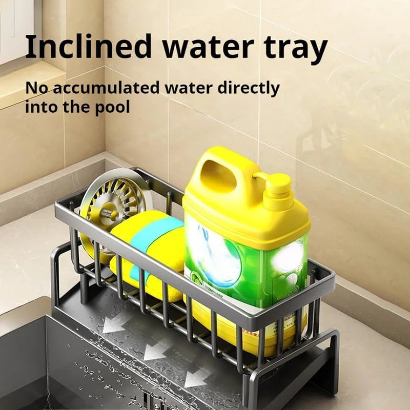 Kitchen & Bathroom Drain Rack – Sponge and Towel Organizer