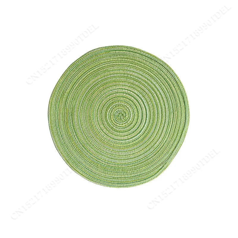 Nordic Cotton & Ramie Woven Placemat – Heat-Resistant, Non-Slip Round Coaster