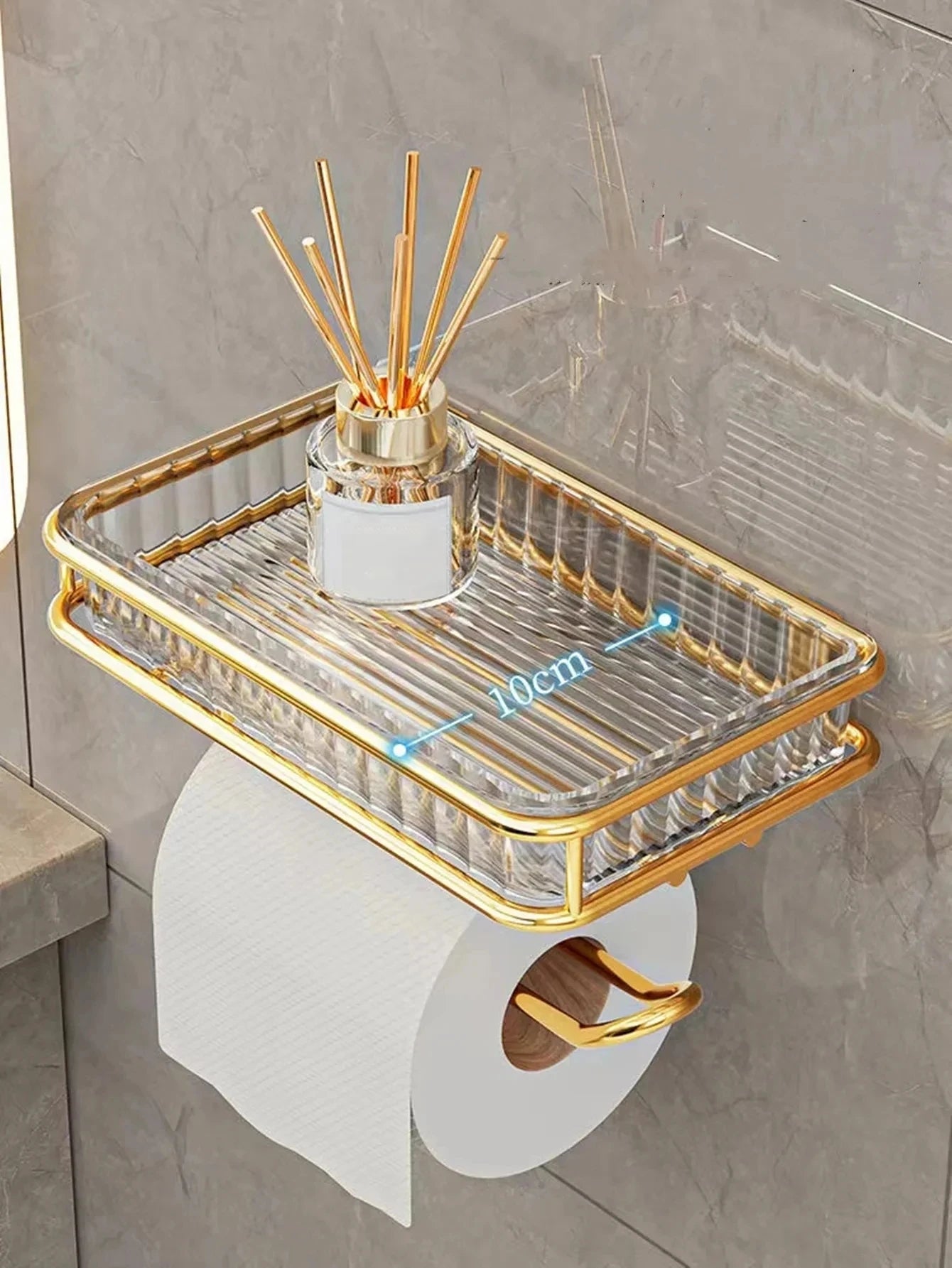 Luxury Wall-Mounted Toilet Paper Holder – Tissue Box with Phone Stand