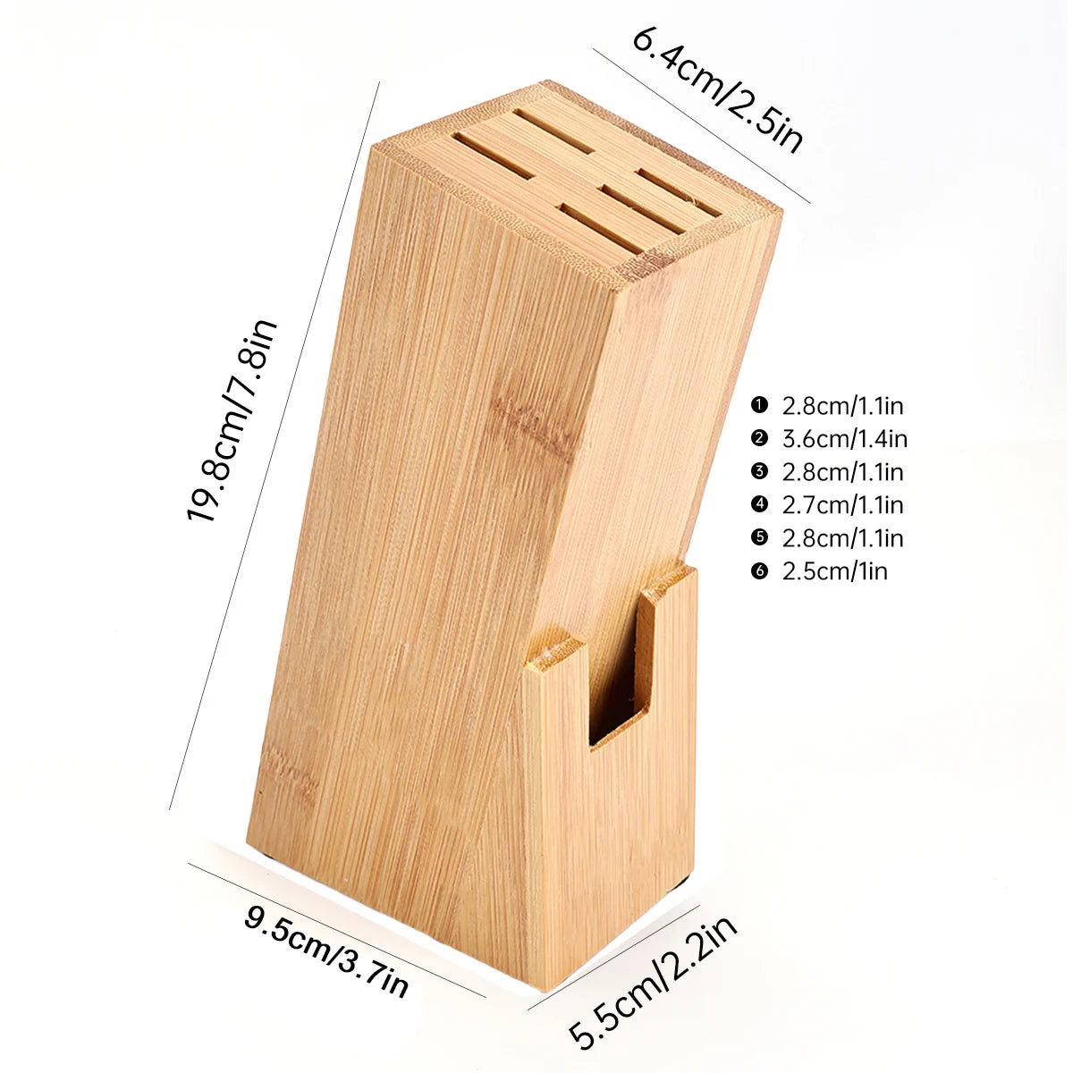 Bamboo Wood Knife Holder – Stylish & Durable Kitchen Organizer