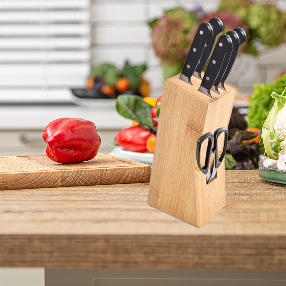 Bamboo Wood Knife Holder – Stylish & Durable Kitchen Organizer