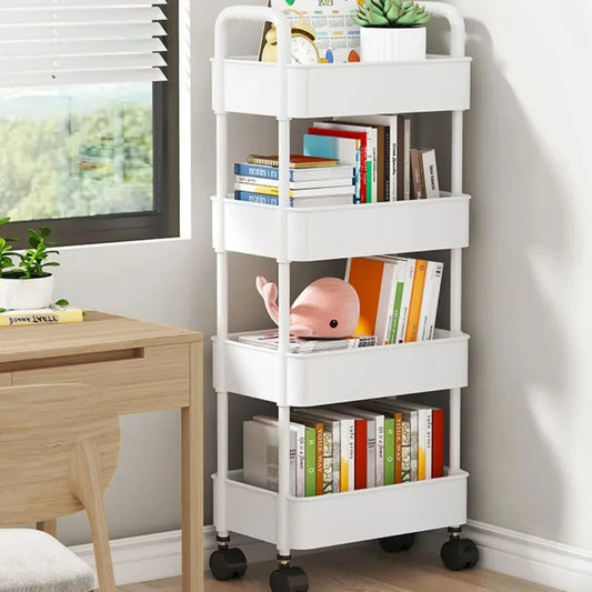 Multi-Layer Mobile Storage Cart with Wheels – Kitchen, Bathroom & Home Organizer