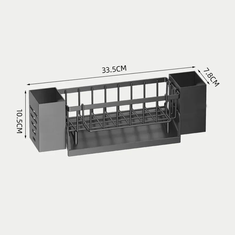 Self-Draining Kitchen Sink Organizer – ABS Rack for Sponge, Soap & Dishcloth