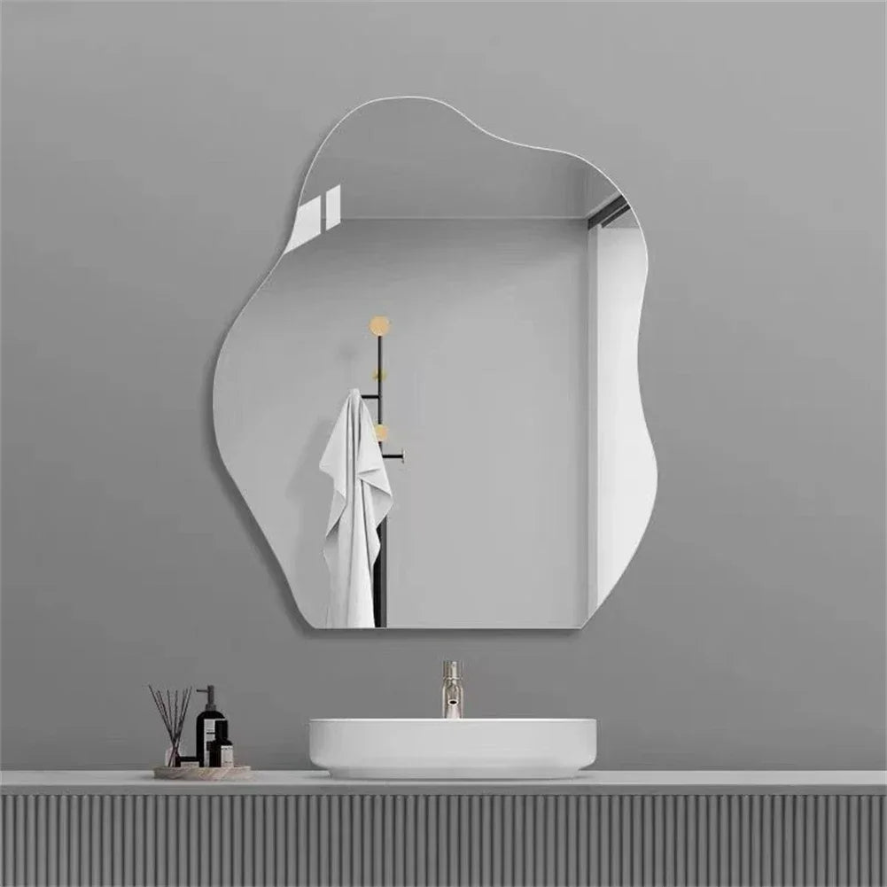 Nordic Irregular Acrylic Wall Mirror – Shatterproof Cloud-Shaped Bathroom Decor